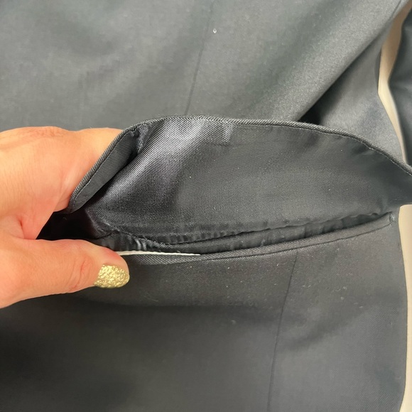 Joseph & Feiss Men Black 2-Button Flap Pocket Wool Dress Blazer 42 - Picture 10 of 13